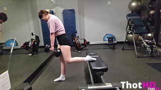 Jollyrancherzoo gym shorts bent over mirror Leaked OF Video