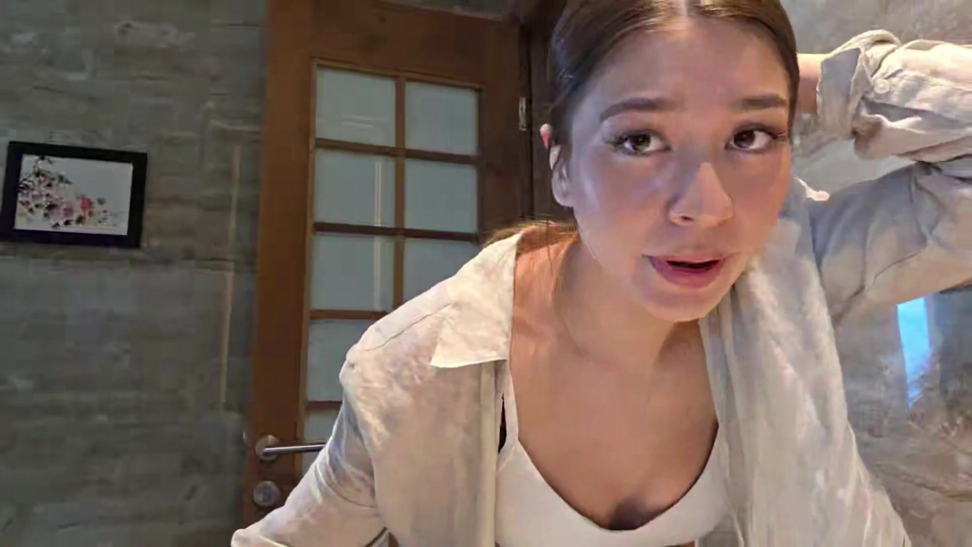 Jollyrancherzoo cleavage tongue out downblouse OF Video
