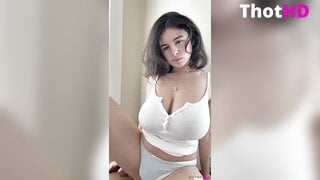 Matildem cleavage Big Tits masturbating spread legs