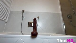 Sensualjulia bathroom masturbating bottomless from behind OF