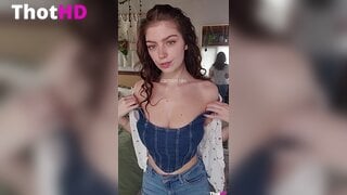 Makoshake undressing cleavage denim shorts Big Tits OF Video