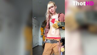 Svperdone flat chest nude bottomless spread legs