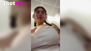 Colleen Sheehan cleavage Big Tits bikini from below OF Video