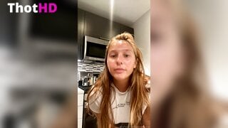 Genie Exum topless masturbating from below short shorts