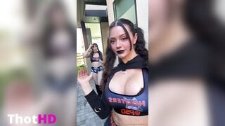 Jakara Mitchell cleavage Big Tits tongue out choker Video