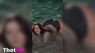 Jakara Mitchell denim shorts ass pool see-through OF