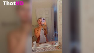 Leah_Mifsud nude towel bathroom mirror OF