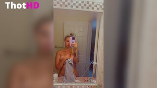Leah_Mifsud nude towel bathroom mirror OF