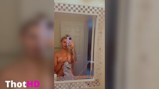Leah_Mifsud nude towel bathroom mirror OF