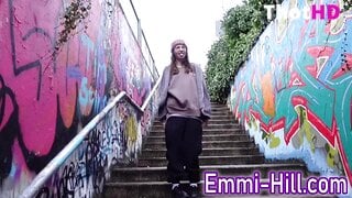 EmmiHill German 18yo Teen public dirtytalk! Big Labig! Skinny! Small Tits!
