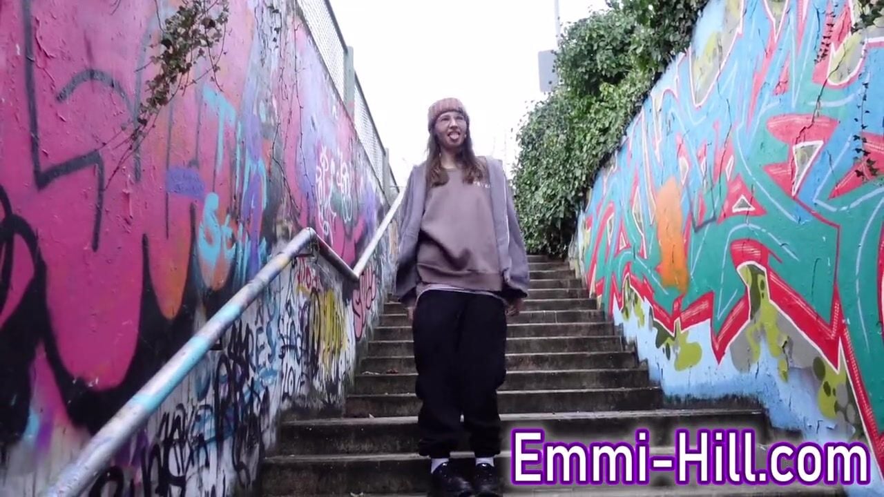 EmmiHill German 18yo Teen public dirtytalk! Big Labig! Skinny! Small Tits!