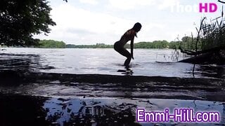 EmmiHill 18yo Skinny Teen Almost Caught!!
