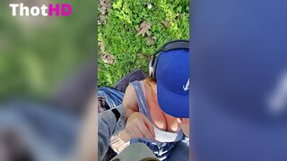 Ika D'Auria Outdoor Cleavage Leak