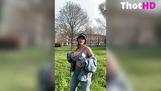 Ika D'Auria Outdoor Cleavage Clip