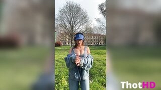 Ika D'Auria Outdoor Cleavage Clip