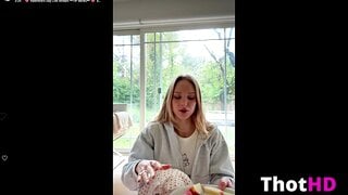 Caroline Zalog Towel and Tongue Out OnlyFans