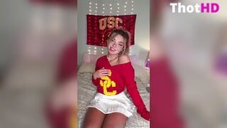 Bougie_bb Wearing a Miniskirt on a Bed OnlyFans