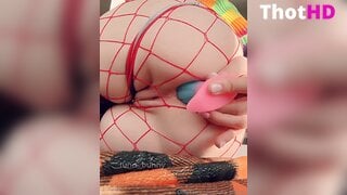 Nymphet_Angel Fishnet Pantyhose Masturbating XXX
