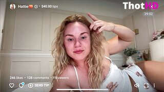 Hattie James Elevator Cleavage Video