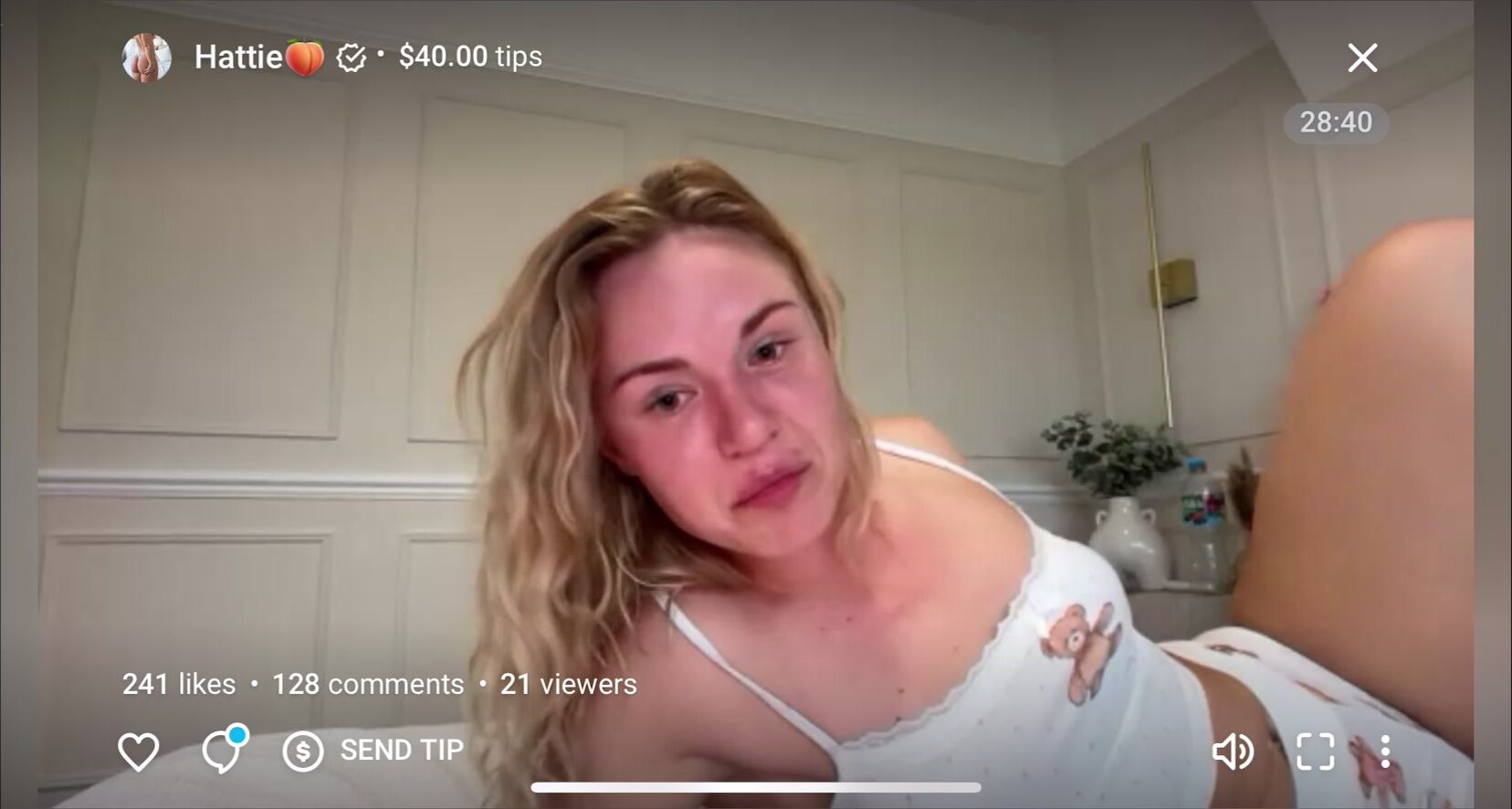 Hattie James Elevator Cleavage Video