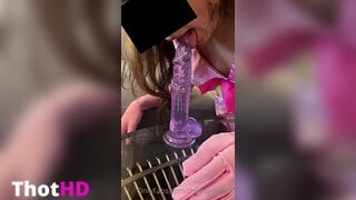 Thebitesizedb Masturbating with Huge Dildo XXX