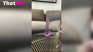 Thebitesizedb Masturbating with Huge Dildo XXX