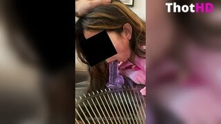 Thebitesizedb Masturbating with Huge Dildo XXX