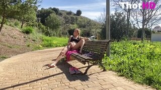 IviRoses - Oily Public Park Bench Fitness & Cum