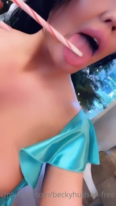 Becky Hudson Tongue Out Close-Up