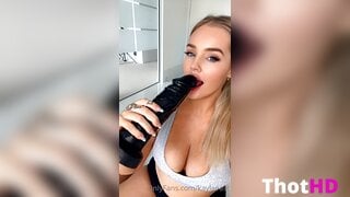 Kayla East Cleavage with Huge Dildo OF