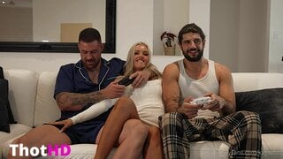 Kayla East on Couch in Shorts Video