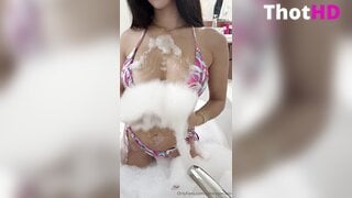 Ashley Serrano Bikini in the Bathroom