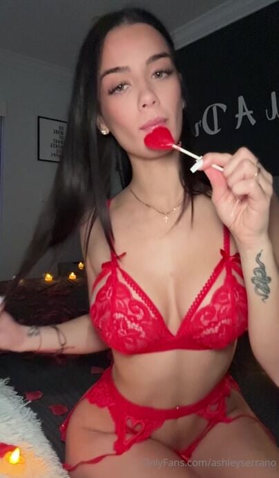 Ashley Serrano Lingerie Lollipop OF