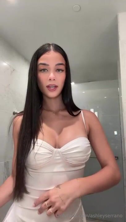 AshleySerrano Dress Cleavage Video