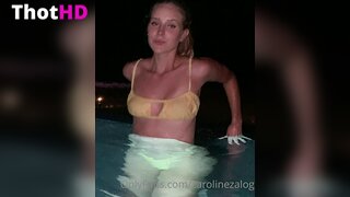 Caroline Zalog Bikini Pool