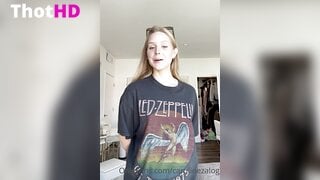 Caroline Zalog Pantyhose Strip NSFW