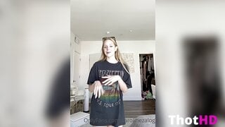 Caroline Zalog Pantyhose Strip NSFW