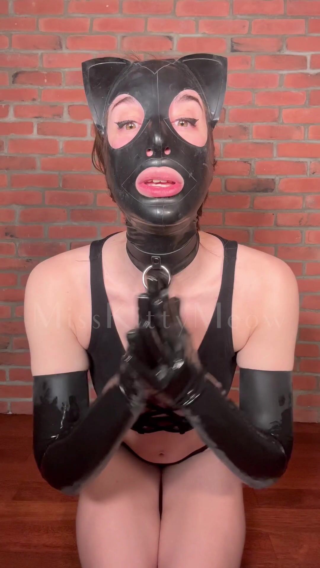 Miss Kitty Meow Latex and Cat Ears Video