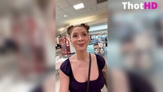 Mathema-kitten blowjob and cumwalk in the mall