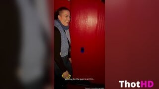Friend gets her very first ever creampie at the gloryhole