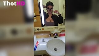 Ika D'Auria Bathroom Cleavage Video