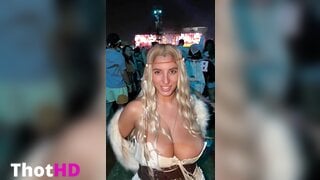 Ika D'Auria Dress Cleavage Leak