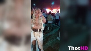 Ika D'Auria Dress Cleavage Leak