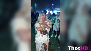 Ika D'Auria Dress Cleavage Leak