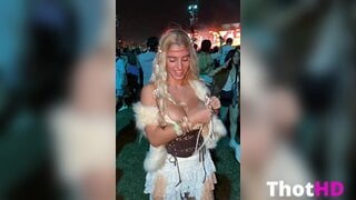 Ika D'Auria Dress Cleavage Leak