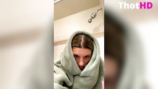 Amber Griz Nude Bathroom Clip