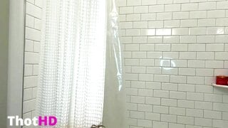 Gianna Silvestri Krinock strips and gets into the shower to play