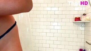 Gianna Silvestri Krinock strips and gets into the shower to play