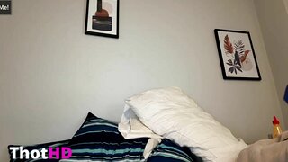 Gianna Krinock pulls her panties into her loose pussy and gets them wet