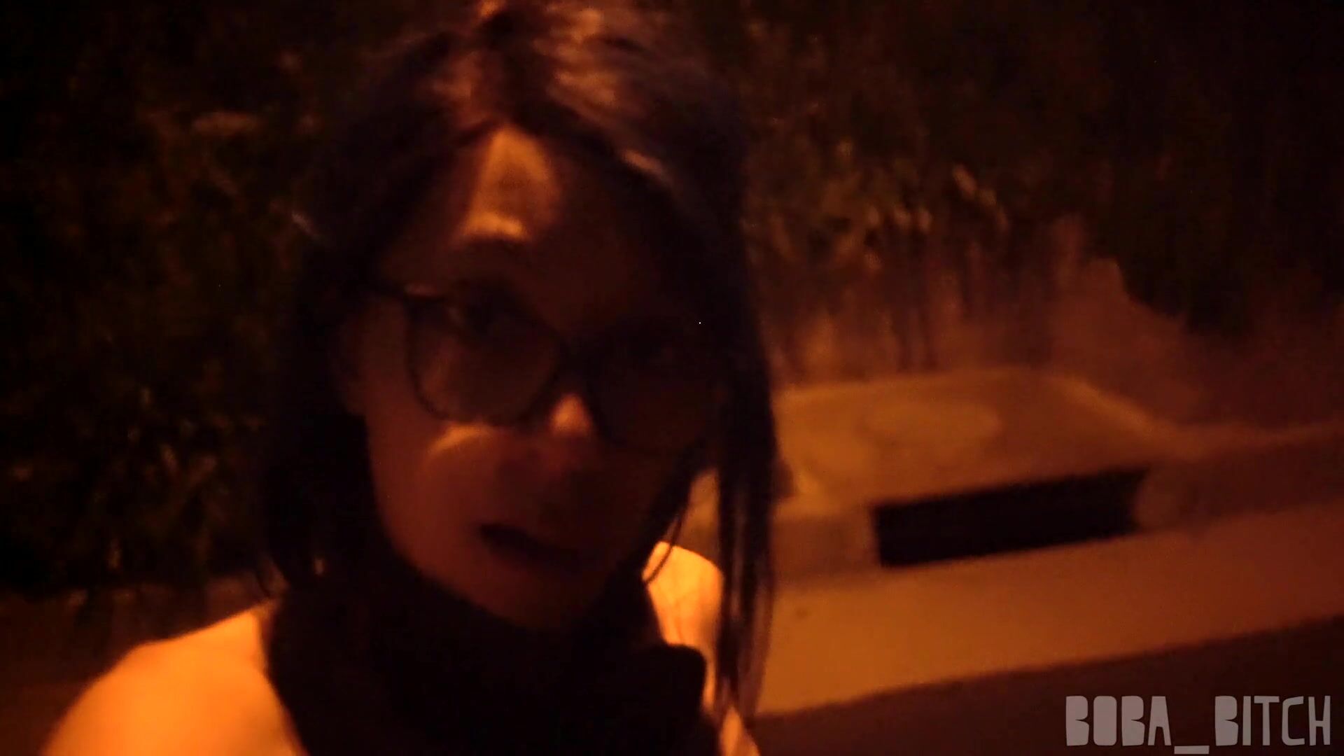 Boba Bitch Blindfolded And Masturbating In Public